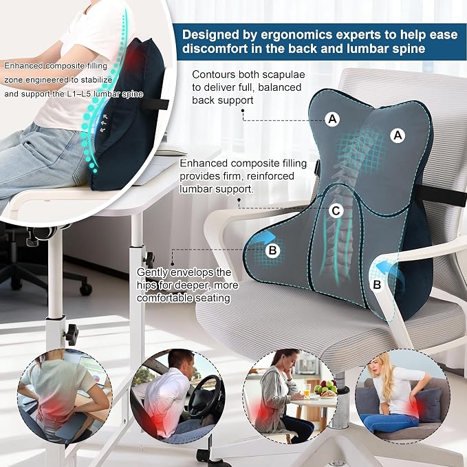 Lumbar Support Pillow – Multi-Functional Ergonomic Back Cushion - Image 4