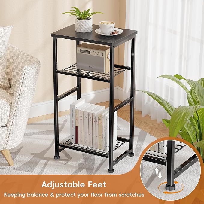 Industrial 3 Tier Printer Stand, Home Printer Wood Table - Image 3