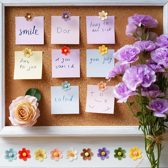 50 Cute Flower Push Pins Decorative Floret Thumb Tacks | - Image 7