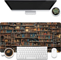 Desk Pad, Fantasy Shelves Desk Mat, Shelves Full of Books Large Gaming Mouse Pad by KOAIWPAE