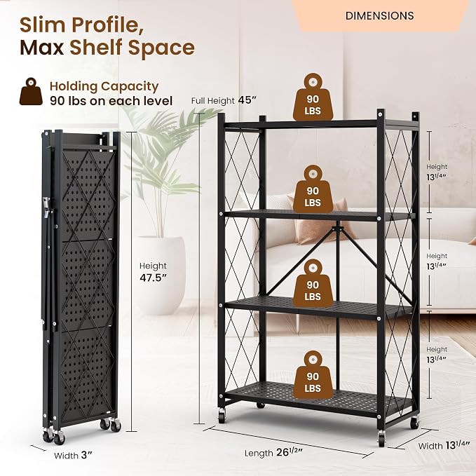 Our Modern Space 4-Tier Foldable Storage Shelf - Image 2