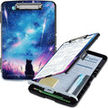 Clipboard with Storage, High Capacity Galaxy Sky with Cat Storage Clipboard by Qindaiwen