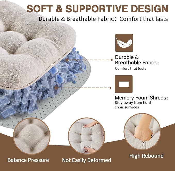BETU Chair Cushions for Dining Chairs Set of 2, 3.5" Thick Kitchen Table Chair - Image 3