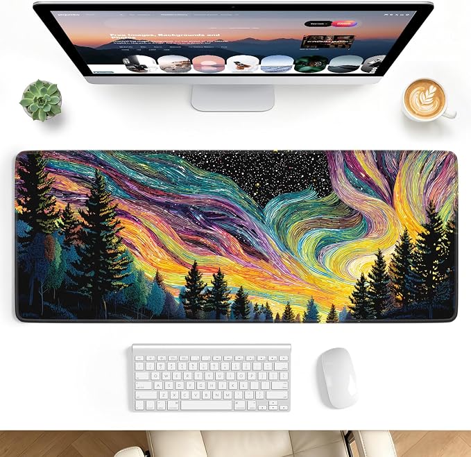 Desk Mat, Big Desk Pad, 31.5x11.8 Inches Extended Big Gaming Mouse Pad by stanploe