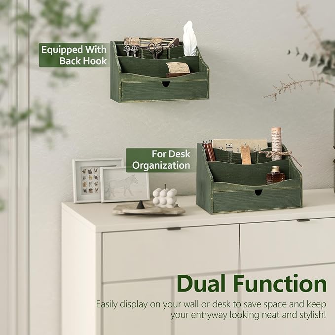 Rebee Vision Pine Wood Mail Organizer - Image 4