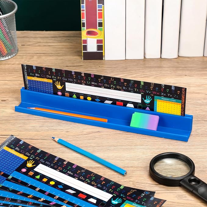 PerKoop 20 Pcs Classroom Desk Name Plates Holder Set Index Cards Storage - Image 3