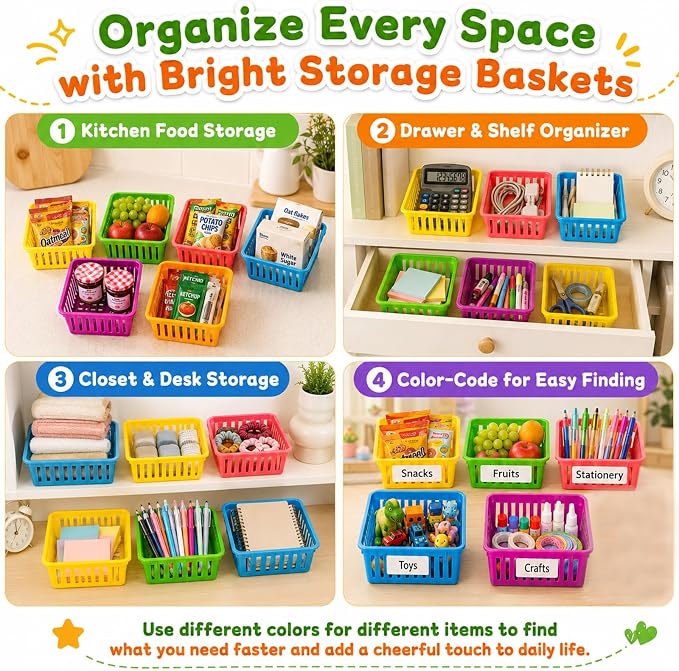 ZZYFGH 12 PCS Pencil Holders, Pencil Baskets, Small Plastic Baskets - Image 5