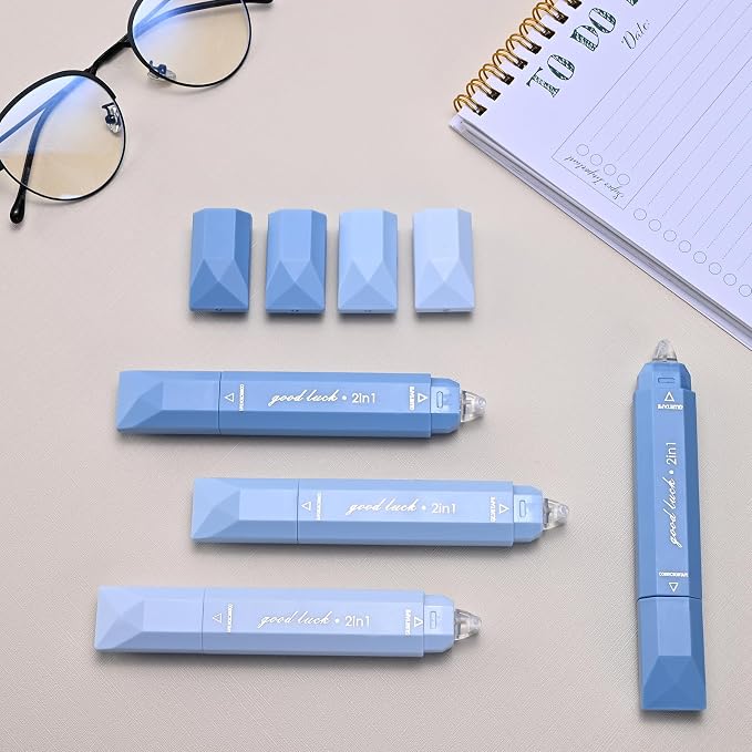 Temiary 4 Pcs 2 in 1 White Correction Tape and Double Sided Roller Set - Image 7