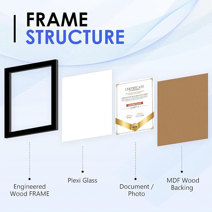 FIXSMITH 8.5x11 Diploma Frame, 2 Pack Certificate Frames - Image 3