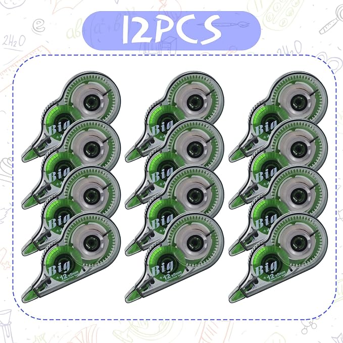 Yexiya 12 Pieces Correction Tapes Original Correction Wide Eraser Applicator - Image 5