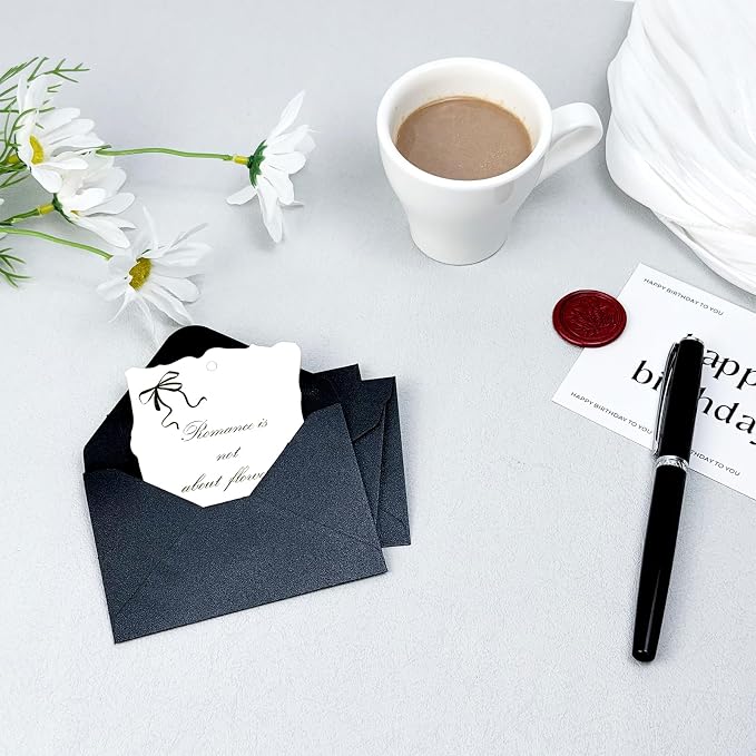 100 Pack Mini Pearl Black Envelopes, 4 x 2.75" Shimmer Gift Card Envelopes - Image 6