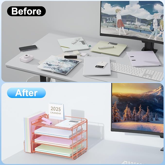 Spacrea Desk Organizers and Accessories, Paper Organizer - Image 2