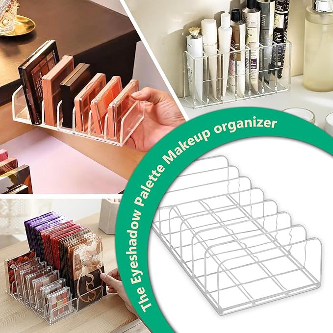 2 Packs Acrylic Mail Organizer Plastic Desk Cash Tray, 7 Section Divided Vanity - Image 4