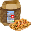 Paper Food Trays, Kraft Paper. Extra Large. 250 Pack, Disposable, Recyclable by MrMiracle
