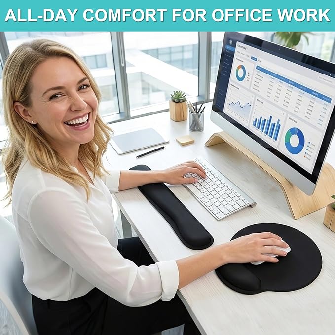 Mouse Pad and Keyboard Wrist Rest- Ergonomic Wrist Rest - Image 2