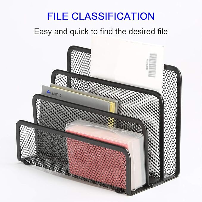 Desk Mail Organizer, File Holder Letter Sorter - Image 3