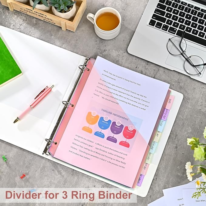 8-Tab Binder Dividers with 2 Pockets, Index Pockets - Image 7
