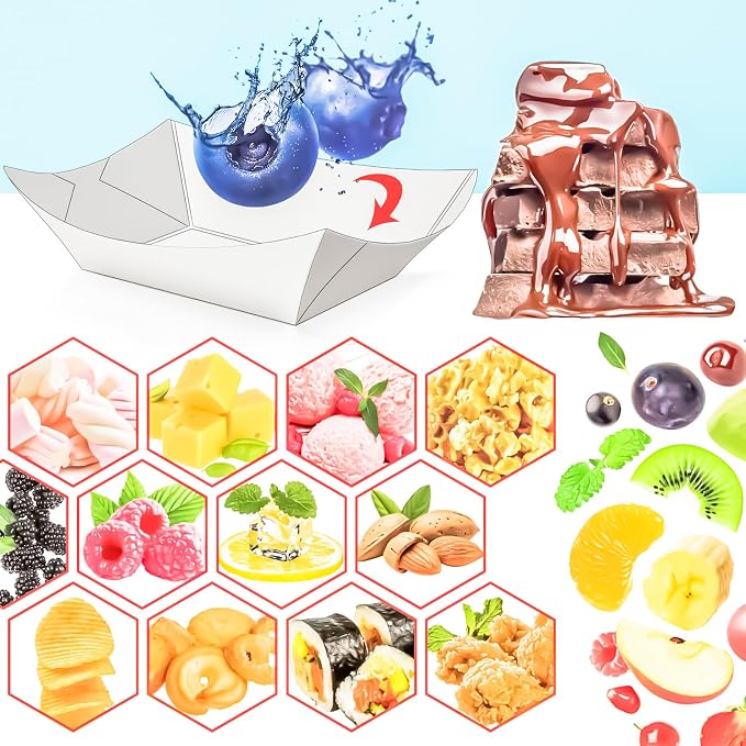 80 Pack 1/2Lb Paper Food Boat Trays Disposable Small Paper Boats Plates - Image 6