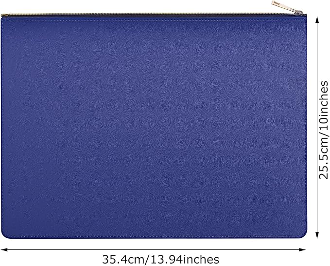 PU Leather A4 File Folder Zipper Document Holder Envelope Folder Case - Image 2