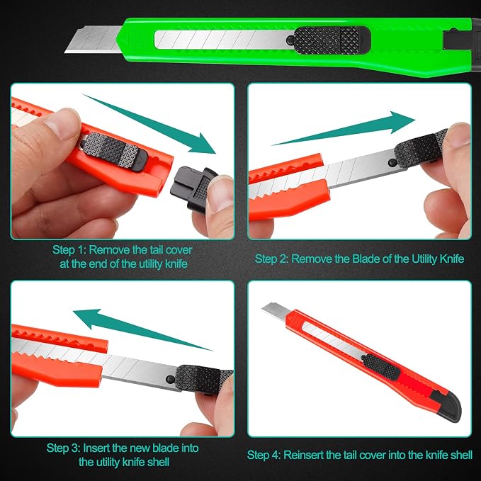 24 Pack Box Cutter Retractable, Utility Knife - Image 5