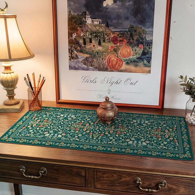 iCasso Aesthetic Floral Desk Mat, L Mouse Pads, Anti-Slip Retro Mousepad - Image 6