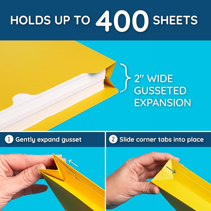 Blue Summit Supplies 2 Inch Expanding File Jacket Folders, 50 Pack, Colored - Image 3
