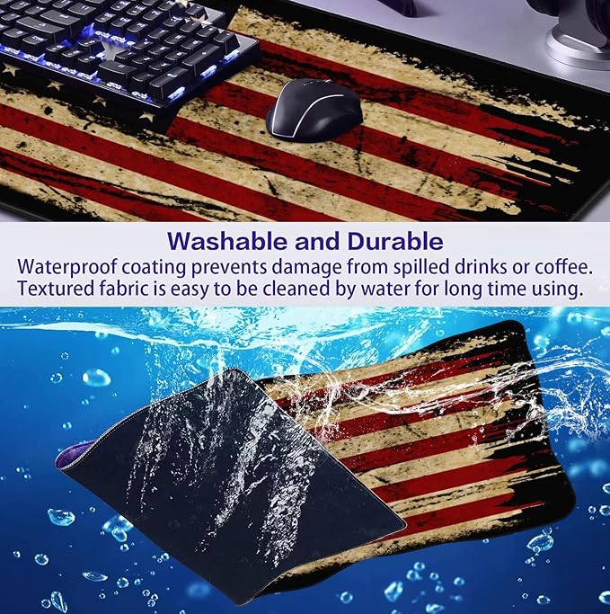 Retro American Flag XL Gaming Mouse Pad - Image 7
