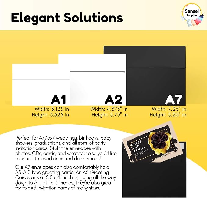 110 5x7 Black Invitation Envelopes - Image 2