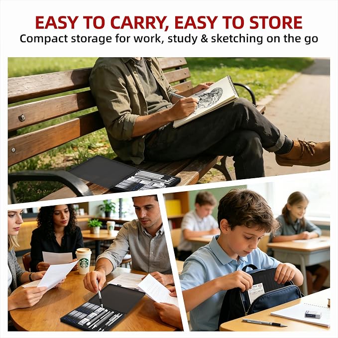 WUO 0.5mm Mechanical Pencil Set, 1 Eraser Pen, 12 Eraser Refills, Storage Case - Image 7