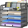 Marbrasse 5 Tier Paper Organizer Letter Tray, Mesh Desk File Organizer by Marbrasse