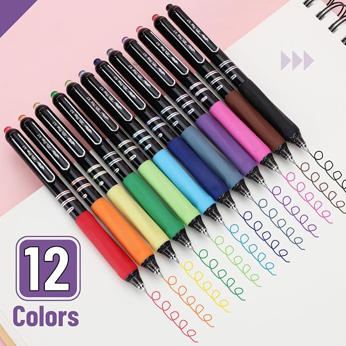 Mr. Pen- Retractable Gel Pens, 12 Pack, 0.7mm Fine Point, Colorful Ink | - Image 2