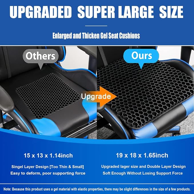 Gel Seat Cushion for Long Sitting Pressure Relief - Image 2