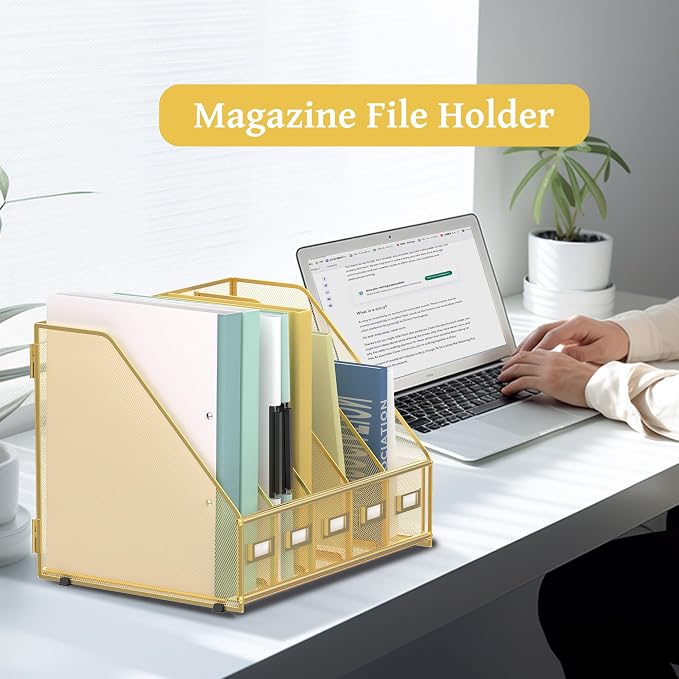 SUPEASY Desk Organizers Metal Desk Magazine File Holder - Image 7