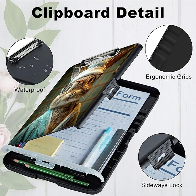 A4 Clipboard with Storage Pen Holder, Clipboards Organizer Nursing Clipboard - Image 3