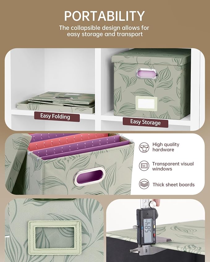 Oterri 2 Pack File Storage Organizer, Document Organizer, Portable File Box - Image 4