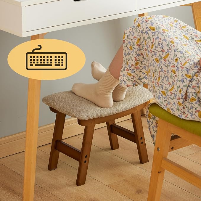 Foot Stool Ottoman Foot Rest Under Desk, Small Stool - Image 7
