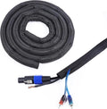 Black Braided Cable Management Sleeves Wire Loom Tubing Cord Protector by BuyUneed