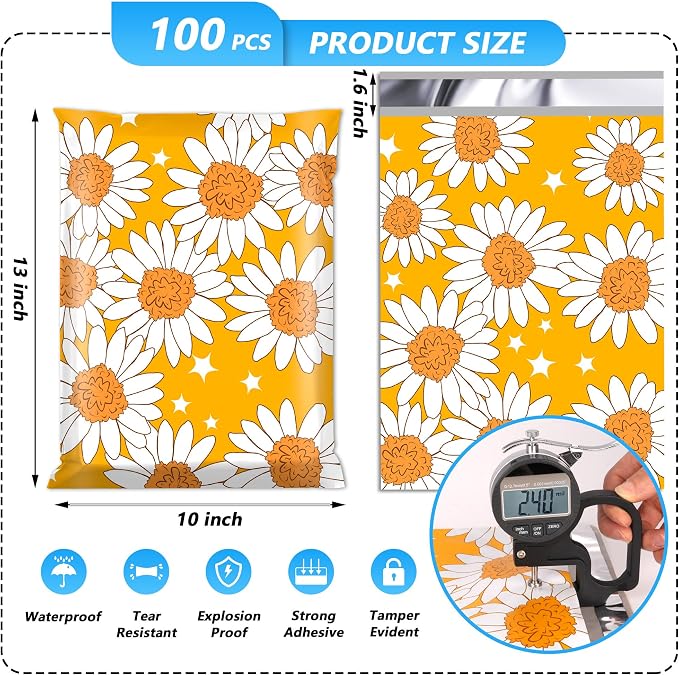 100 Pcs 10x13 Inch Poly Mailer, Waterproof & Tear-Resistant Shipping Bags - Image 2