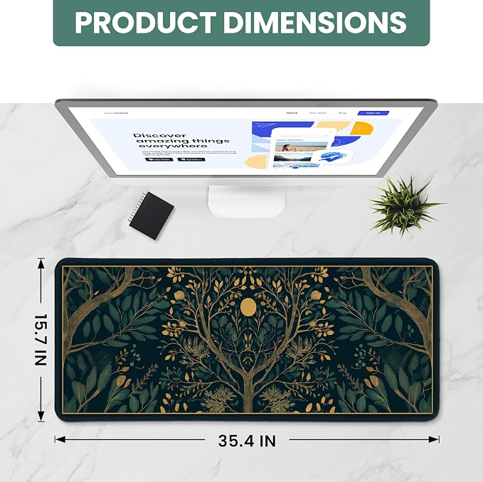 Aesthetic Desk Mat, Cute Hidden Bloom Desk Pad Protector - Image 2