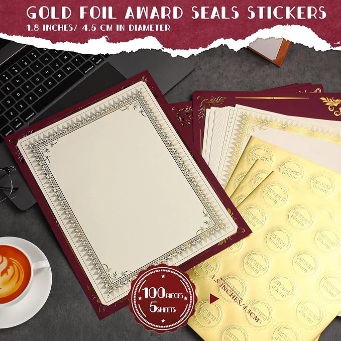 Fainne 100 Sets Certificate Paper Kit Single Sided Awards Holder - Image 3