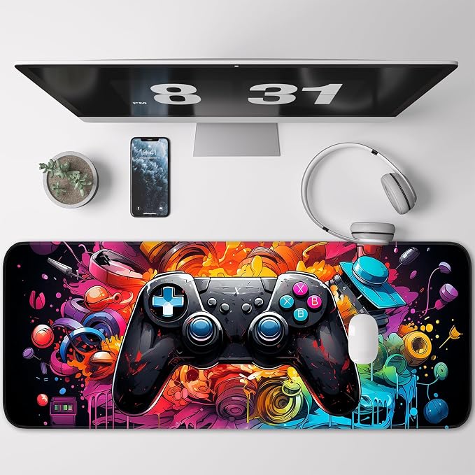Gaming Mouse Pad, Large Mouse Pad, Waterproof Non-Slip Rubber Base, Stitched - Image 2