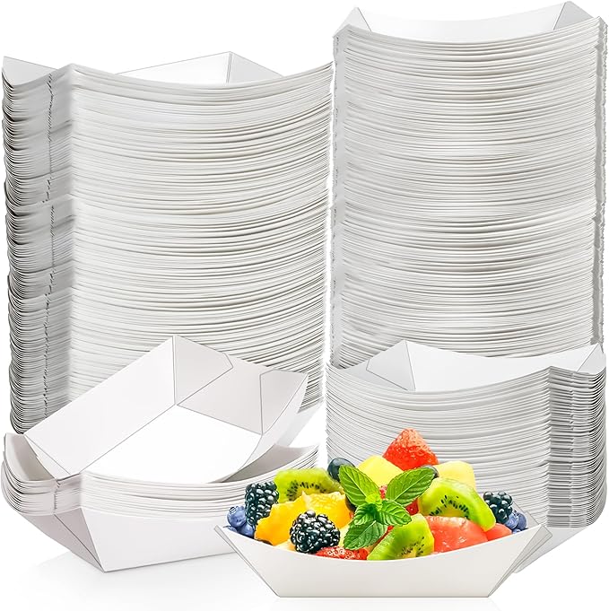120 Pack 2Lb Paper Food Boat Trays Disposable Paper Boats Containers by MotBach
