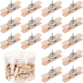 SANNIX 50Pcs Push Pin with Wooden Clips, Push Pins by SANNIX
