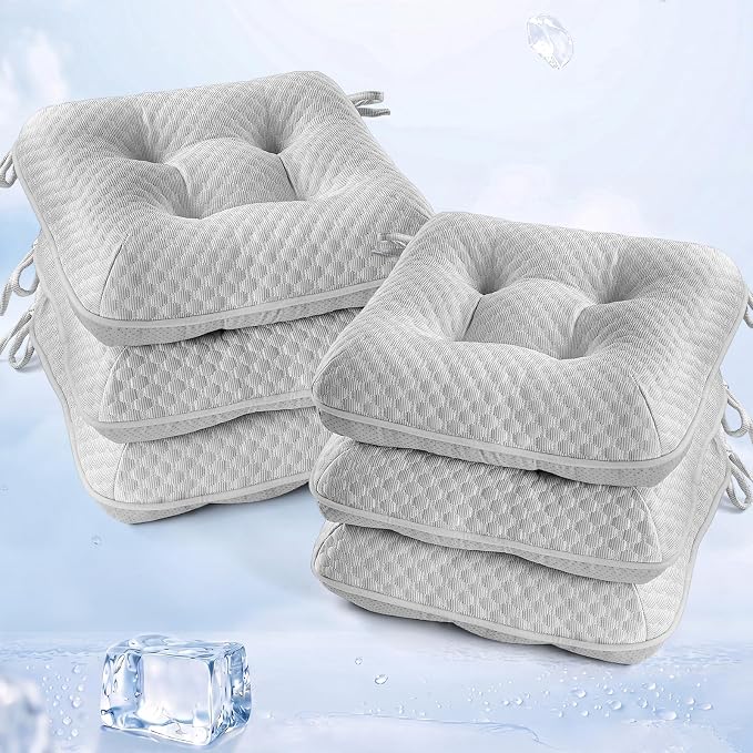 BETU Cooling Chair Cushions Set of 6, 3.5” Thick Seat Cushions, Breathable by BETU