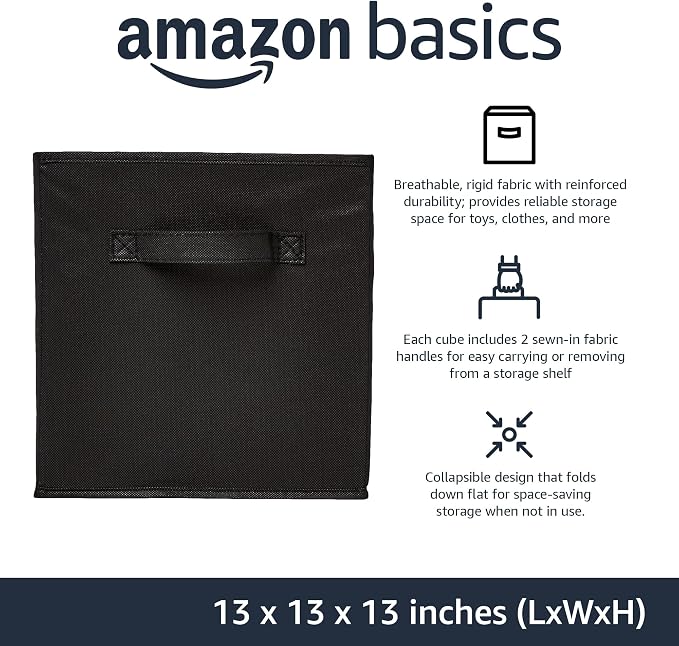 Amazon Basics Collapsible Fabric Storage Cube Bins Organizer - Image 2