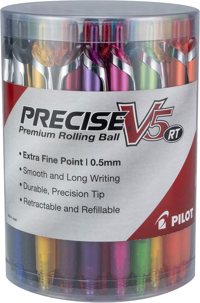 Pilot Precise V5 RT Refillable & Retractable Rolling Ball Pens, Extra Fine by PilotCorporationofAmerica