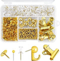 350 Pcs Gold Push Pins Set 5 Styles Decorative Thumb Tacks Assorted Push Pins by koorito