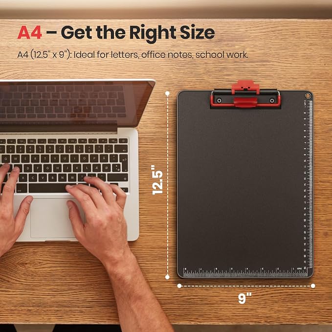 Clipboard with Pen Holder, Aluminum Frame & 2-in-1 Upgraded Clip, A4 Size 12.5 - Image 7