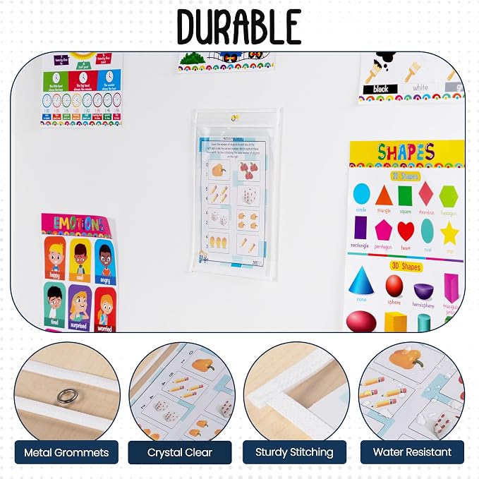 Essex Wares - 6 Pack, Dry Erase Pocket Document Protectors, Water-Resistant & - Image 4