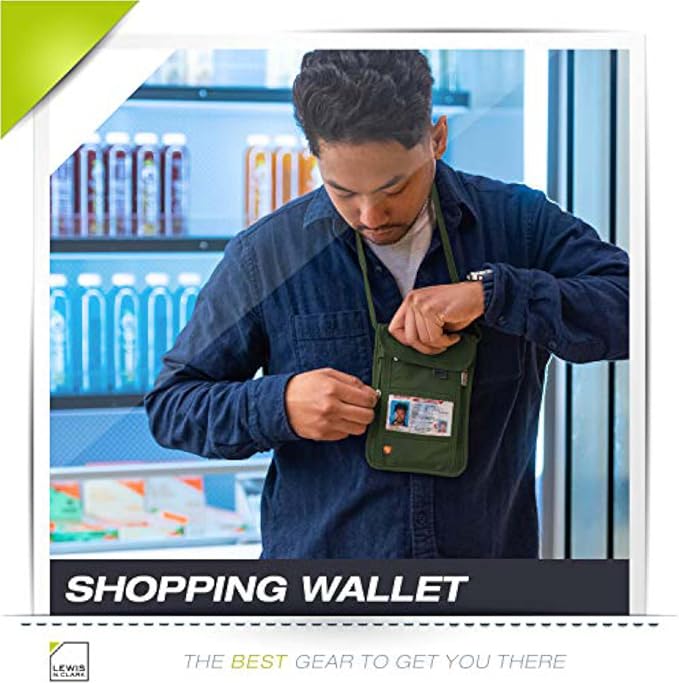 Lewis N. Clark Men's RFID Blocking Stash Wallet, Travel Neck Pouch Passport - Image 11
